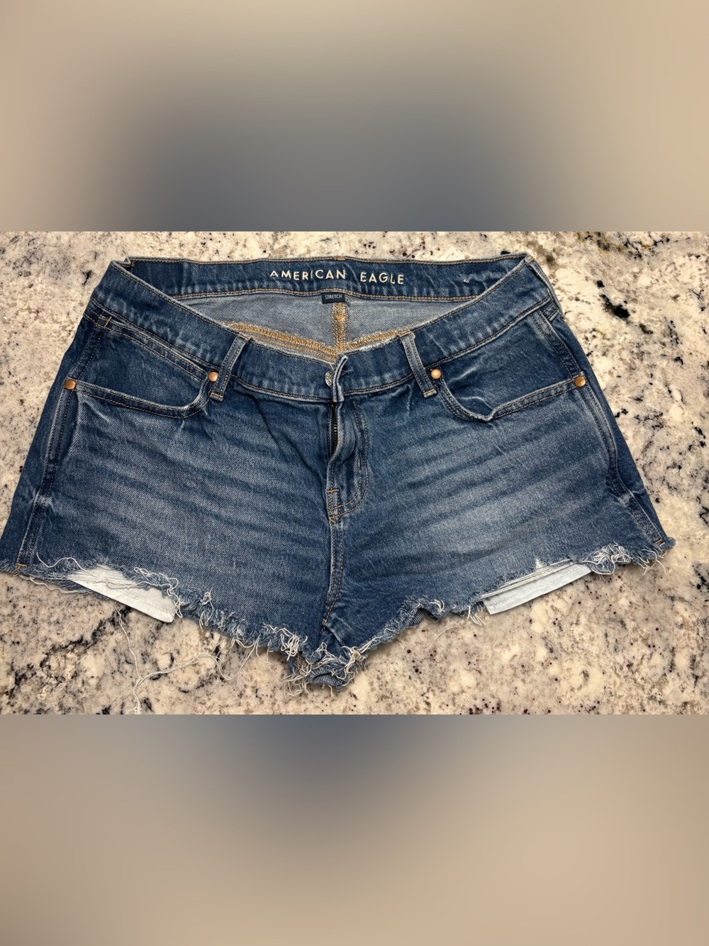 American Eagle Outfitters Dark Blue Denim Cutoff Shorts